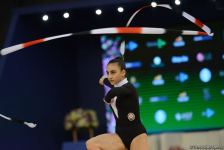 Кубок мира в Баку: результаты выступлений азербайджанских гимнасток в упражнениях с булавами и лентой (ФОТО)