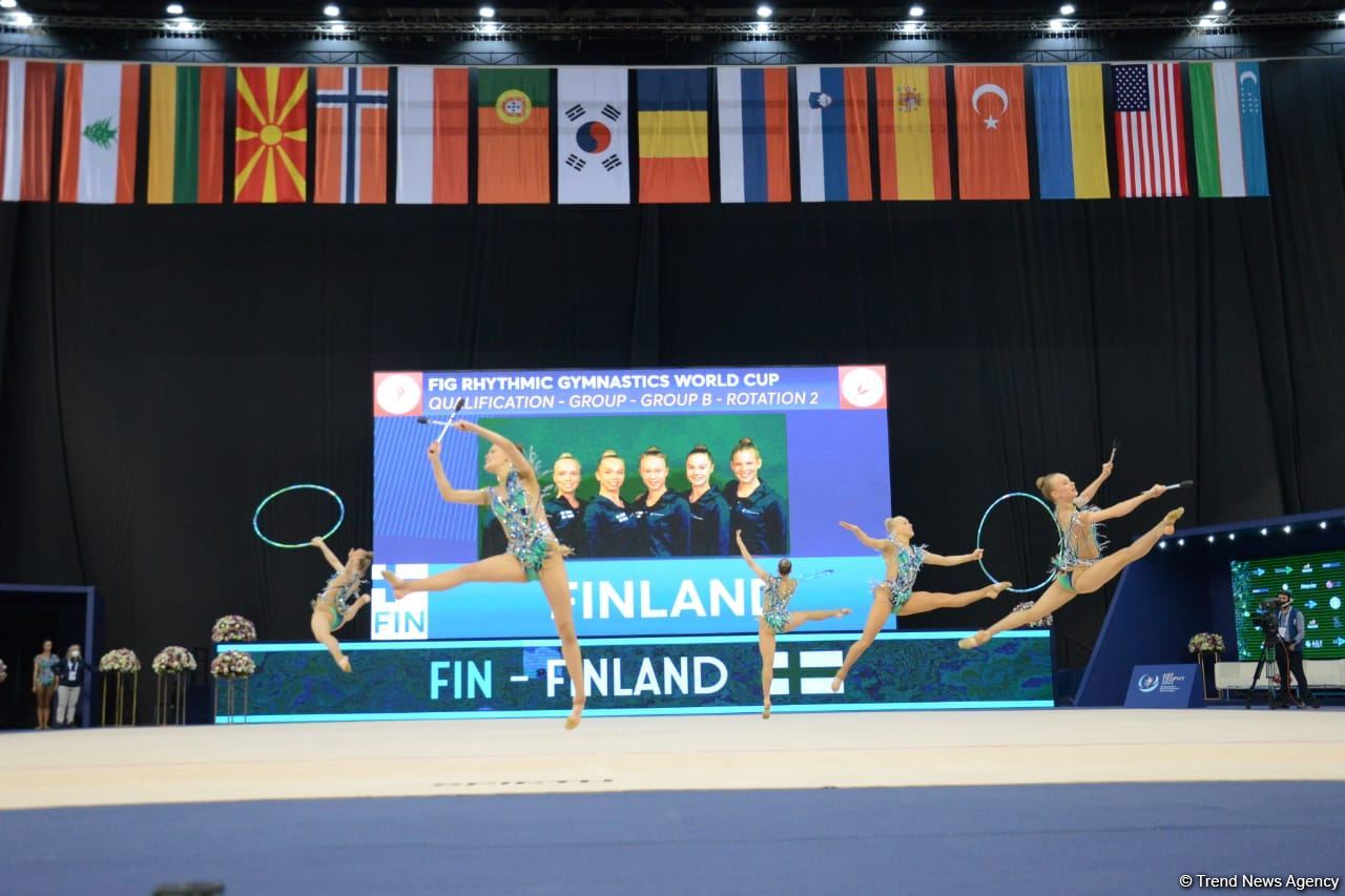 Group team competitions underway in Baku as part of Rhythmic Gymnastics World Cup (PHOTO)