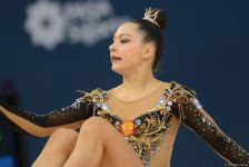 Milli Gimnastika Arenasında bədii gimnastika üzrə Dünya Kubokunun üçüncü günü başlayıb (FOTO)