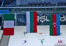 Milli Gimnastika Arenasında bədii gimnastika üzrə Dünya Kubokunun qalibləri mükafatlandırılıb (FOTO)