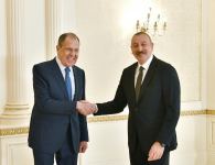 Президент Ильхам Алиев принял делегацию во главе с министром иностранных дел России Сергеем Лавровым (ФОТО/ВИДЕО)