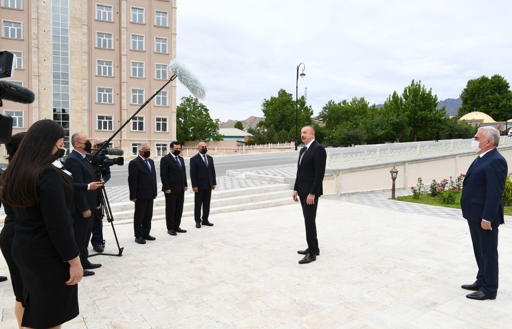 President Aliyev attends launch of project for reconstruction of drinking water supply, sewerage systems in Ordubad (PHOTO)