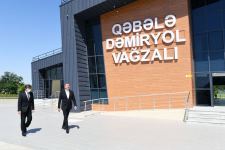 Azerbaijani president, first lady attend opening ceremony of Gabala Railway Station and Laki station - Gabala single-track railway (PHOTO)