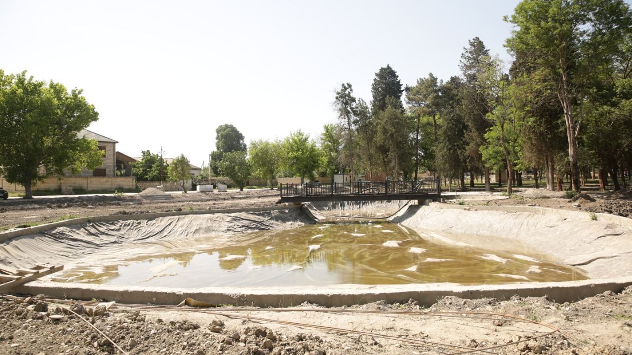 Xaçmaz rayonunda Zəfər parkı inşa edilir (FOTO)