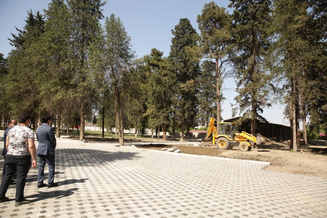 Xaçmaz rayonunda Zəfər parkı inşa edilir (FOTO)