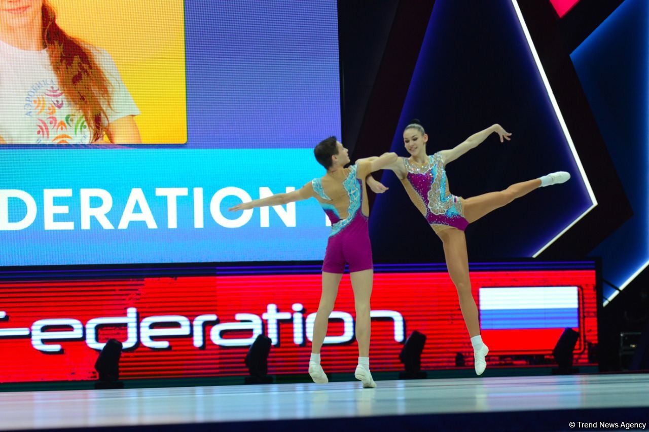 Finalists of Aerobic Gymnastics World Age Group Competition continue performing in Baku (PHOTO)