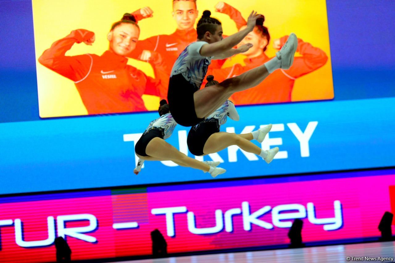 Finalists of Aerobic Gymnastics World Age Group Competition continue performing in Baku (PHOTO)