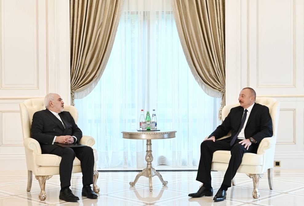 Azerbaijani president receives Iranian FM (VIDEO)