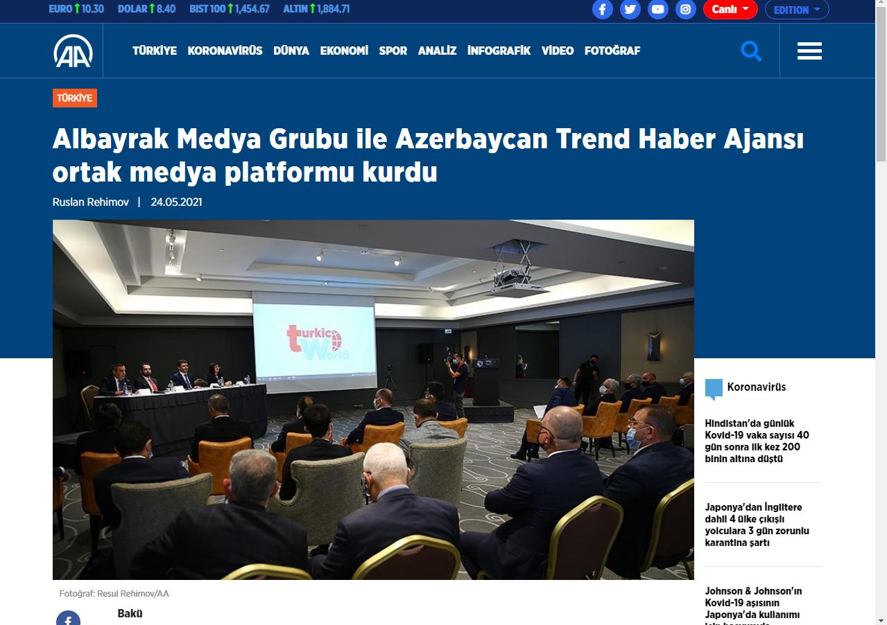 Турецкие СМИ широко осветили запуск первого цифрового проекта TURKIC.World (ФОТО)