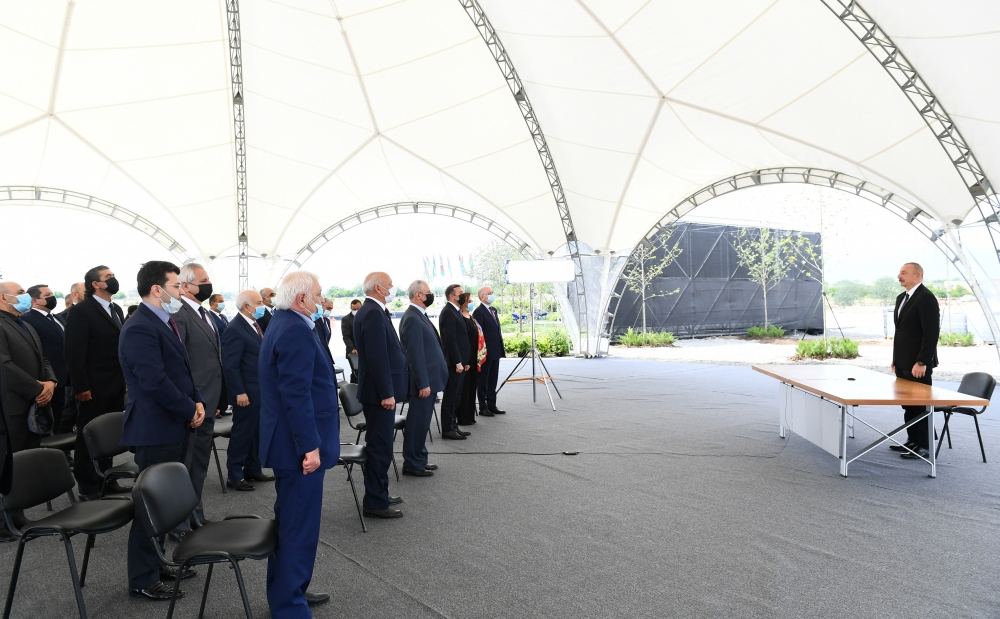 Azerbaijani president takes part in laying foundation for restoration of Aghdam city (PHOTO)