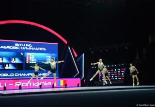 Aerobika gimnastikası üzrə dünya çempionatında qrup hərəkətlərində Rumıniya qızıl medal qazanıb (FOTO)