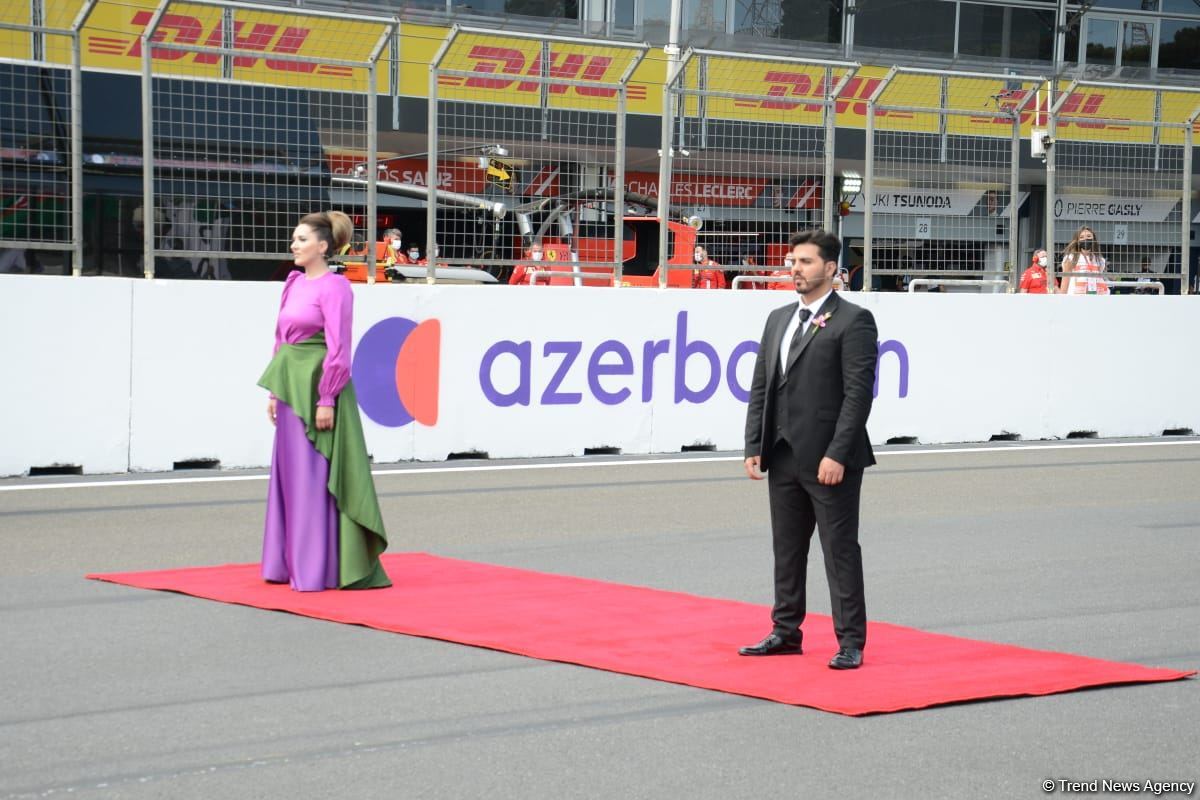 Formula 1 Azərbaycan Qran Prisində Dövlət Himni mərasimi keçirilib (FOTO/VİDEO)