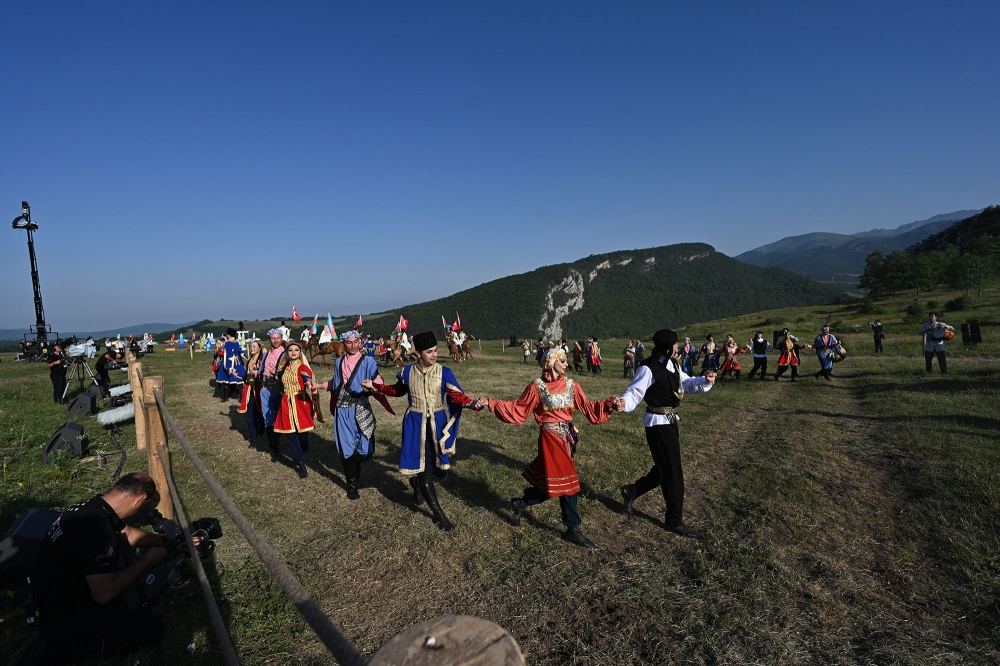 Azerbaijani, Turkish presidents with spouses watch "Musical Heritage and Karabakh Horses on Jidir Plain" composition organized by Heydar Aliyev Foundation (PHOTO)