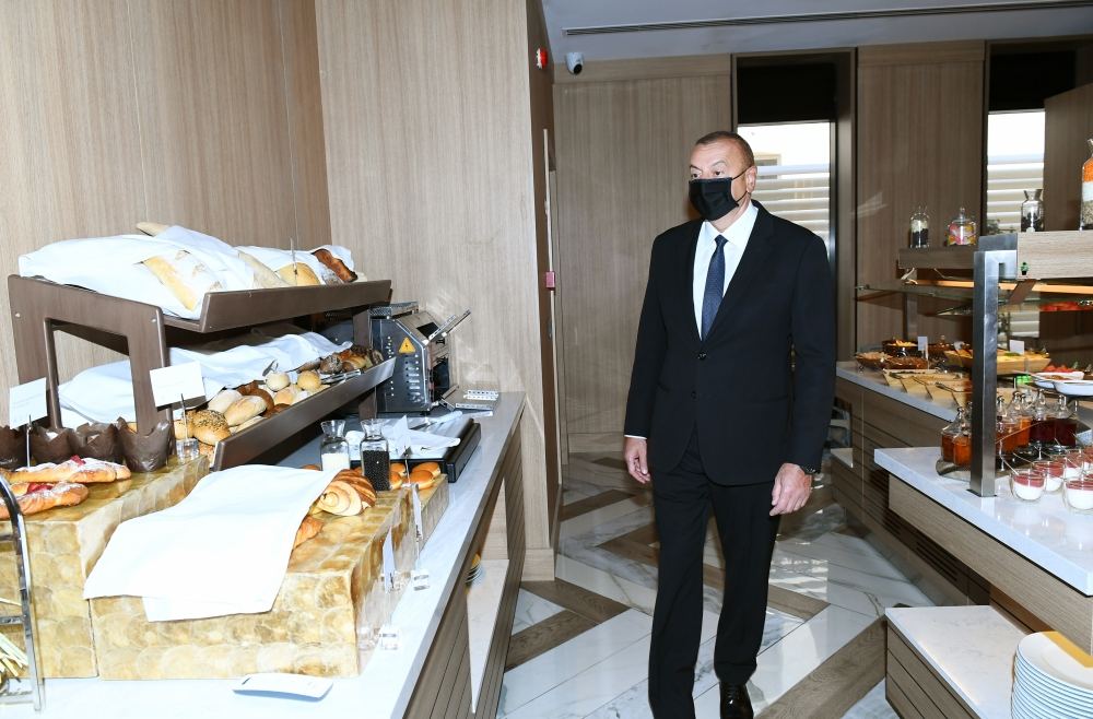 Azerbaijani president, first lady attend inauguration of InterContinental Baku hotel (PHOTO)