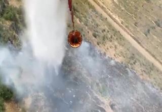 Потушен пожар в Джебраильском районе Азербайджана (ВИДЕО)