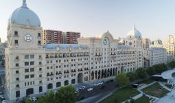 Azerbaijani president, first lady attend opening of Courtyard by Marriott Baku hotel (PHOTO)