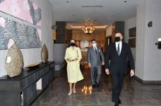 Azerbaijani president, first lady attend opening of Courtyard by Marriott Baku hotel (PHOTO)