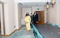 Azerbaijani president, first lady attend opening of Courtyard by Marriott Baku hotel (PHOTO)