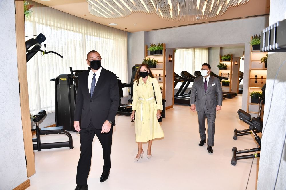 Azerbaijani president, first lady attend opening of Courtyard by Marriott Baku hotel (PHOTO)