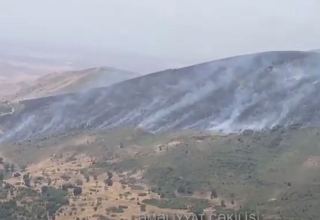 Mined area burning in Fuzuli district - Azerbaijan's MES (VIDEO)