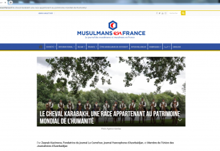Azərbaycanlı jurnalist Fransa mediasında Qarabağ atlarından yazıb