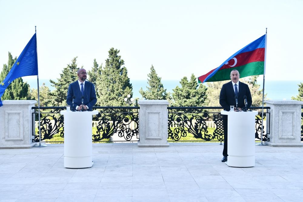 President Ilham Aliyev, President of European Council Charles Michel gave joint press conference (PHOTO)