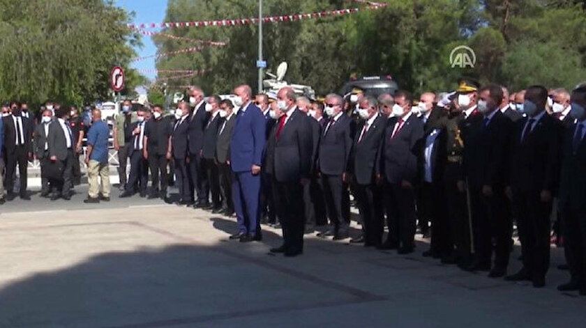 Cumhurbaşkanı Erdoğan Lefkoşa'da: Düzenlenen törene katıldı
