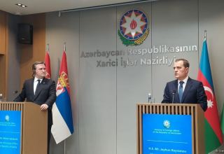 Главы МИД Азербайджана и Сербии провели в Баку пресс-конференцию (ФОТО/ВИДЕО)