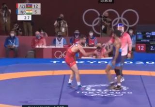 Azerbaijani wrestler reaches finals of Tokyo Olympics (VIDEO)