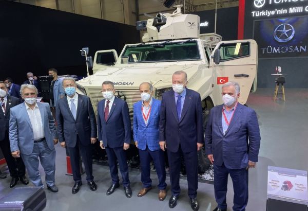 Turkish president showed special interest in armored car produced by TUMOSAN at IDEF-2021 fair in Istanbul (PHOTO)