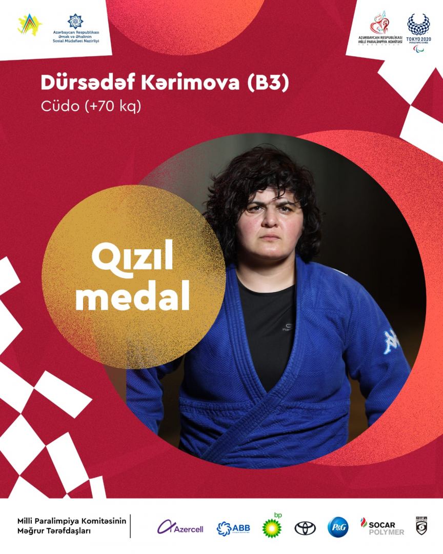 Tokio-2020: Qadın para-cüdoçumuz Dürsədəf Kərimova qızıl medal qazanıb (FOTO/VİDEO)