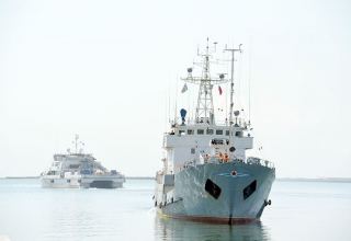 Russian Navy's Caspian Fleet arrive in Baku port