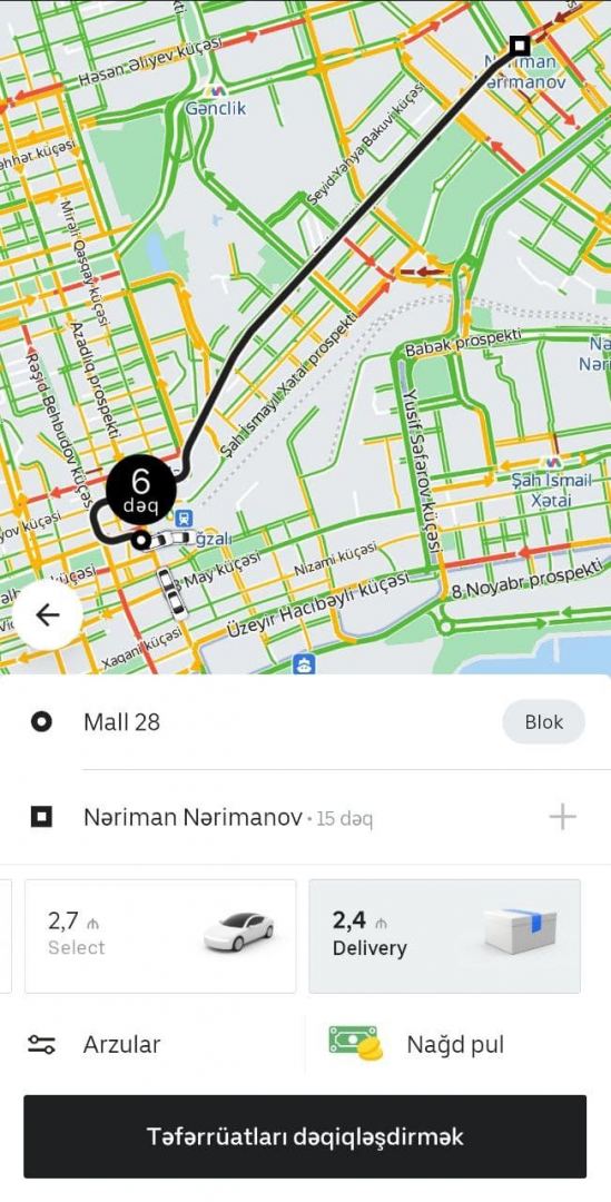 В Баку в приложении Uber Azerbaijan запустилась услуга Delivery (ФОТО)