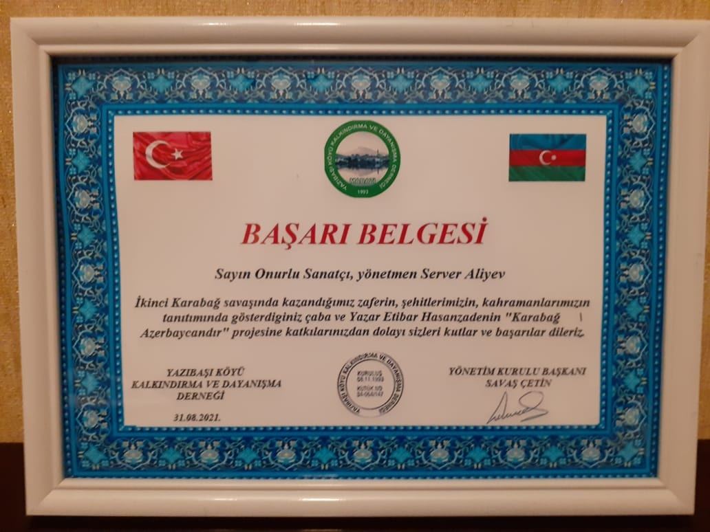 Актеры отмечены дипломами Турции за реализацию проекта "Карабах – это Азербайджан!" (ФОТО/ВИДЕО)