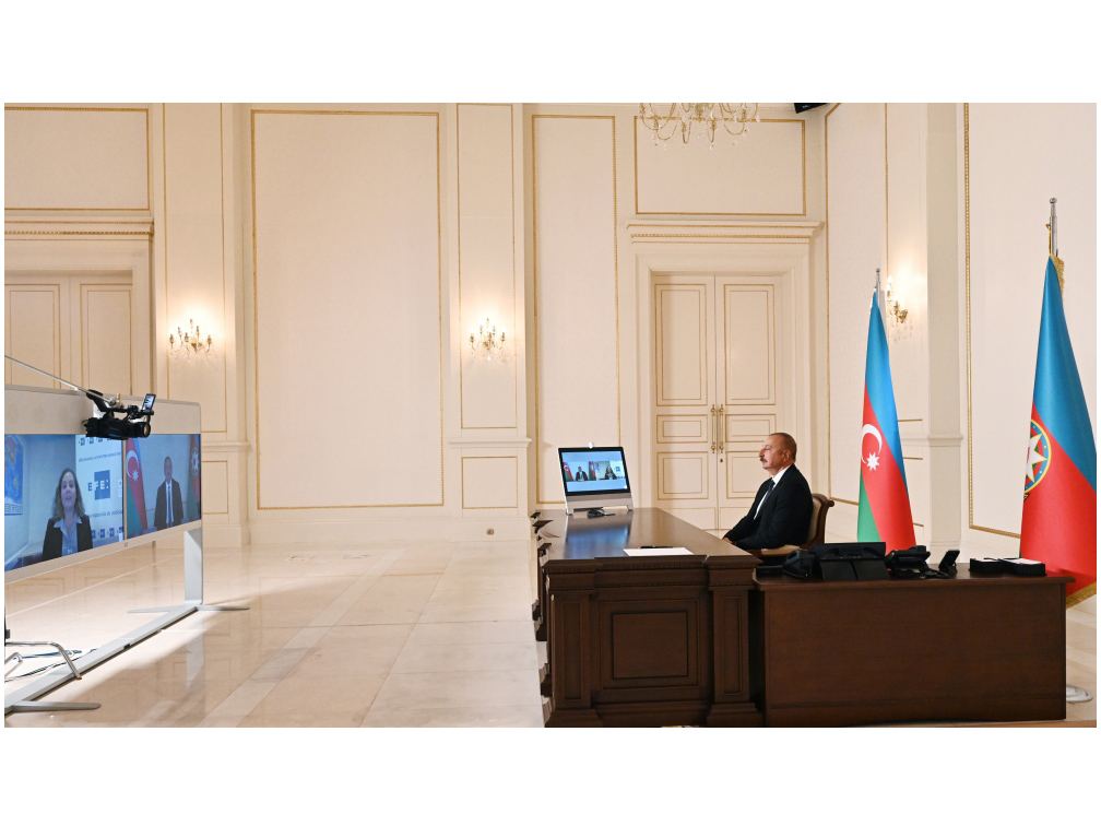 President Ilham Aliyev gave interview to Spanish EFE news agency (PHOTO/VIDEO)