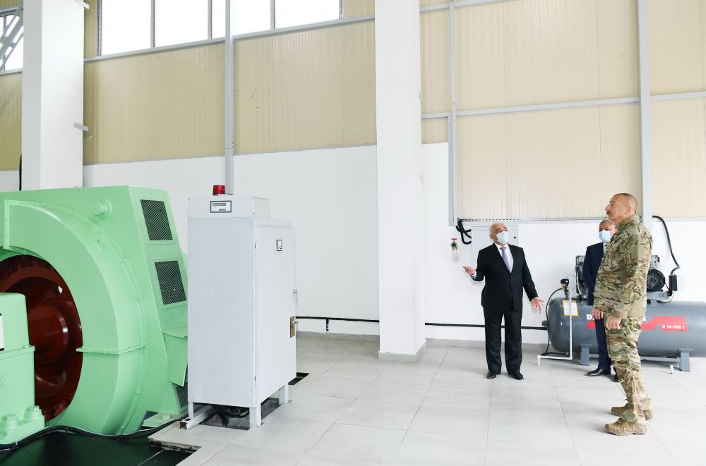 President Ilham Aliyev launches “Sugovushan-1” and “Sugovushan-2” small hydropower plants after renovation (PHOTO)