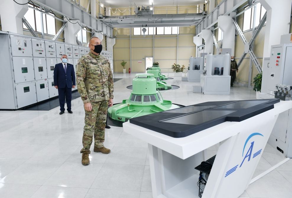 President Ilham Aliyev launches “Sugovushan-1” and “Sugovushan-2” small hydropower plants after renovation (PHOTO)