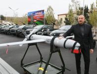 Remarkable footage: President Ilham Aliyev views Harop unmanned aerial vehicles in Jabrayil (PHOTO/VIDEO)