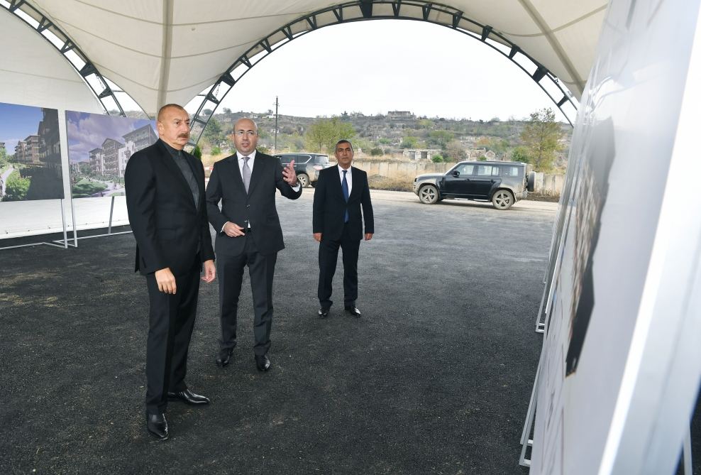 Президент Ильхам Алиев заложил фундамент первого многоквартирного жилого квартала в городе Джебраил (ФОТО/ВИДЕО)