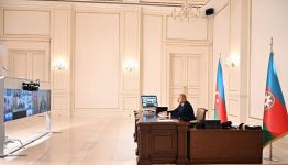 President Ilham Aliyev attends CIS Heads of State Council's session in video conference format (PHOTO)