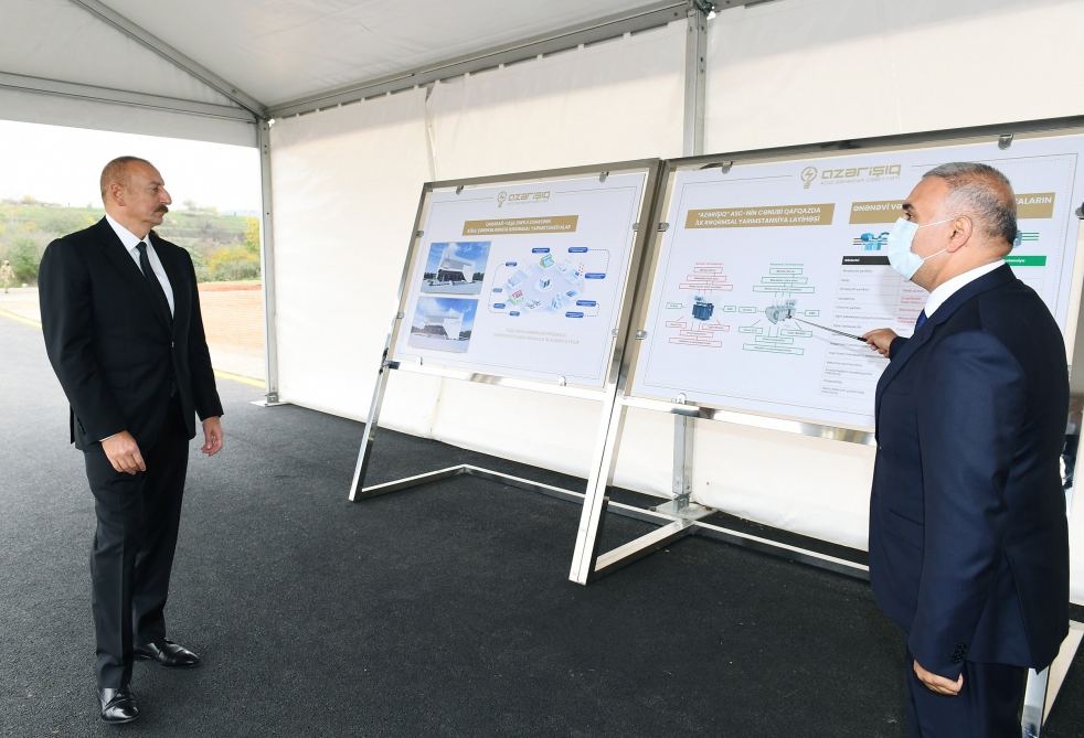 Президент Ильхам Алиев заложил фундамент Центра управления цифровой подстанции в городе Физули (ФОТО)
