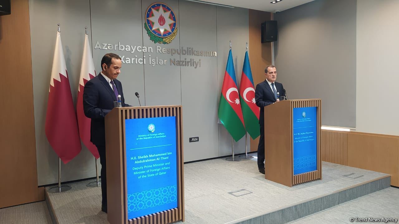 Состоялась пресс-конференция глав МИД Азербайджана и Катара (ФОТО/ВИДЕО)