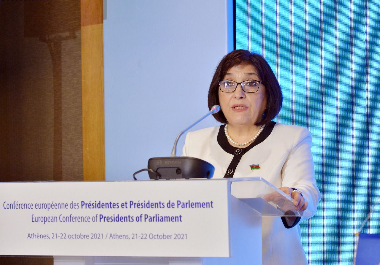 Председатель Милли Меджлиса выступила на Европейской конференции председателей парламентов (ФОТО)