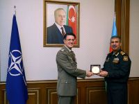 Azerbaijani defense minister meets NATO official (PHOTO)