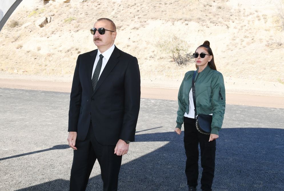 President Ilham Aliyev and First Lady Mehriban Aliyeva attend groundbreaking ceremony for Khanlig-Gubadli highway (PHOTO/VIDEO)