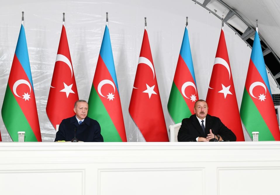 Президенты Азербайджана и Турции выступили с заявлениями для прессы в Зангилане (ФОТО/ВИДЕО)