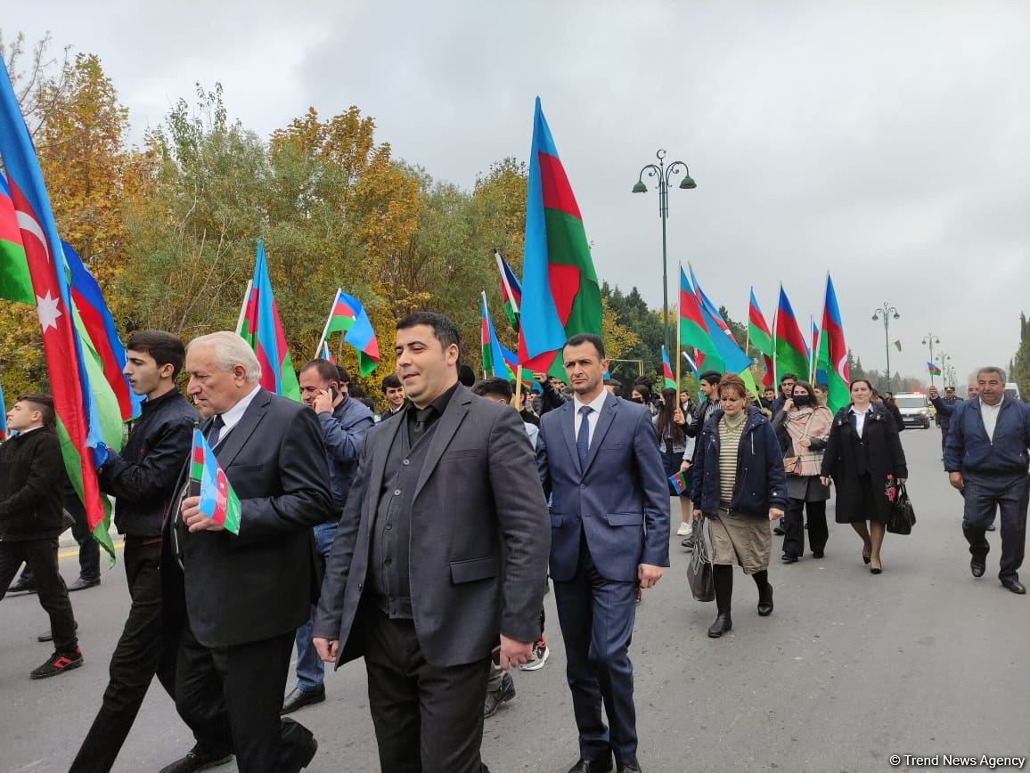 Tərtərdə Bayraq və Zəfər günləri ilə əlaqədar yürüş keçirilib (FOTO)