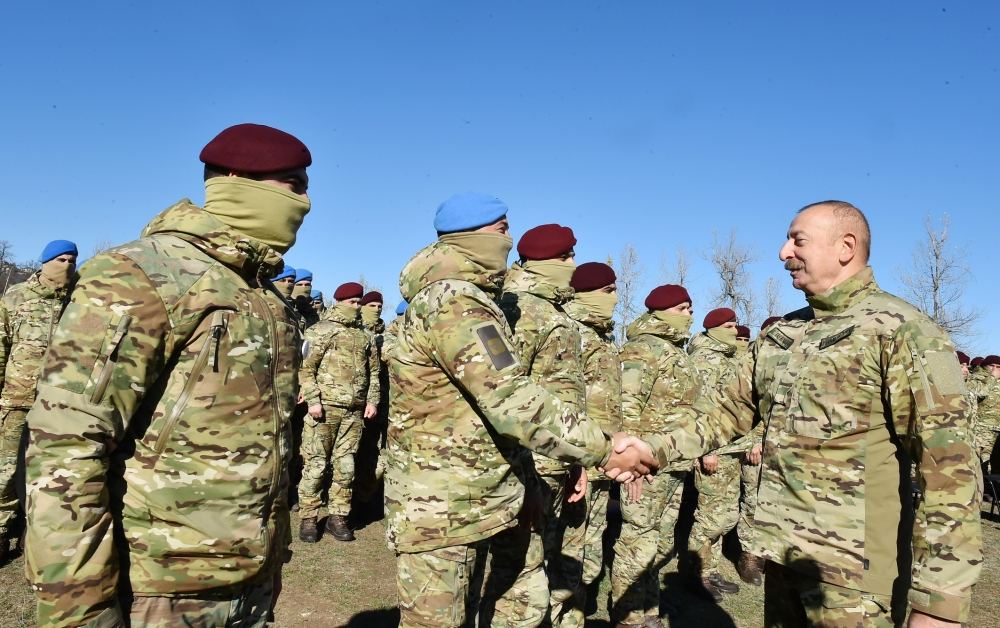 President, Commander-in-Chief of Armed Forces Ilham Aliyev makes speech in front of servicemen in Shusha (PHOTO/VIDEO)