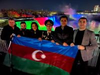 Niaqara şəlaləsi Azərbaycan bayrağının rənglərinə boyanıb (FOTO/VİDEO)