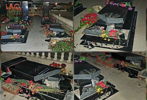 В Баку вновь установят поваленные ветром надгробные камни на могилы двух шехидов